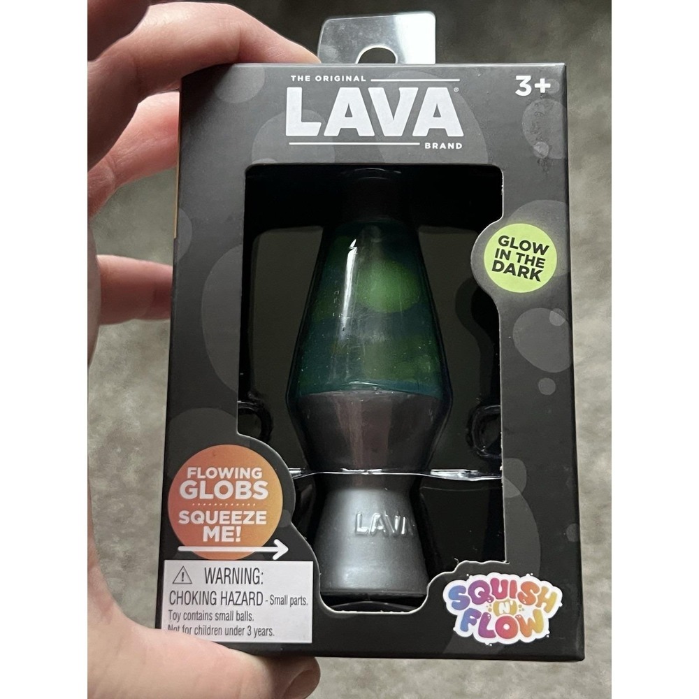 Schylling LAVA Squish N Flow NeeDoh LAVA Lamp Squishy Blue Glow-in-the-Dark NEW